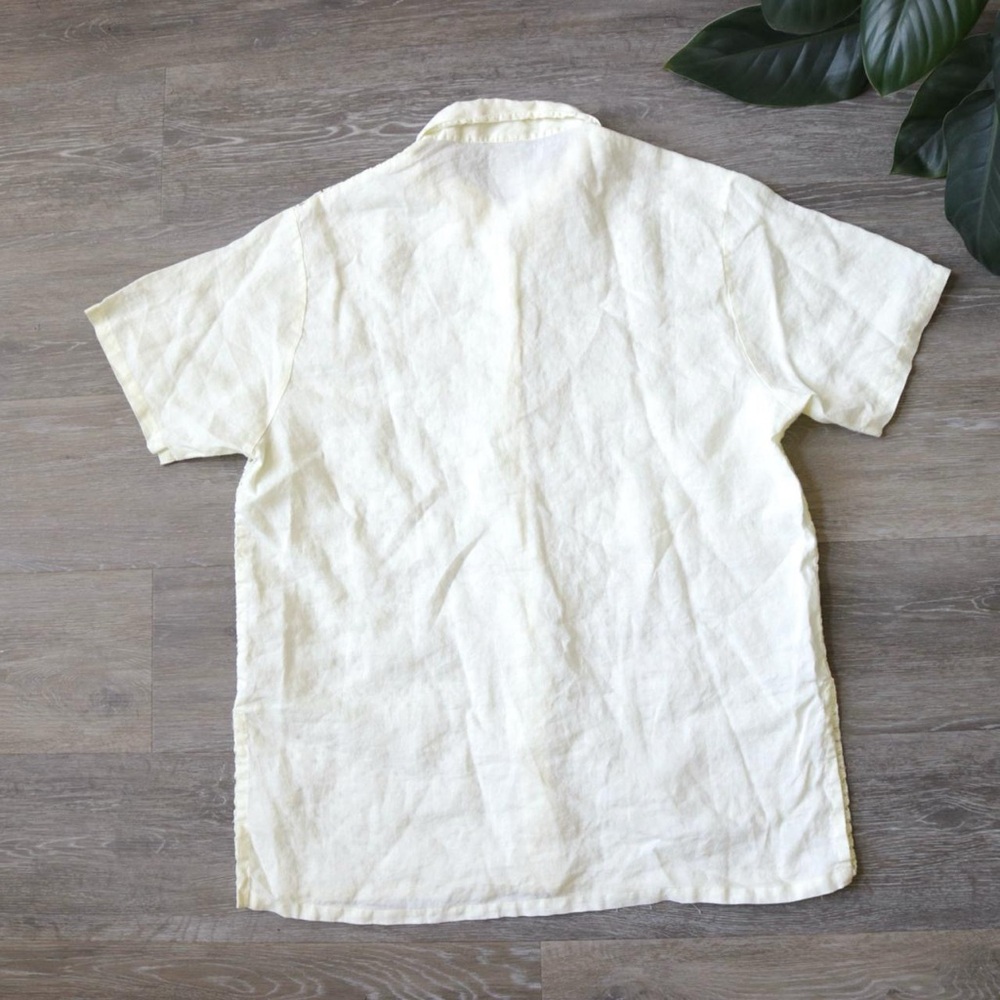 Cream Off White Eyelet Button Down Collared Shirt - image 7